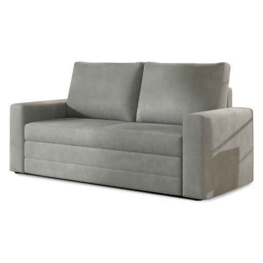 Canapea gri deschis extensibilă/cu spațiu de depozitare cu tapițerie din catifea 151 cm Wave – ELTAP