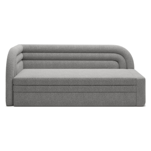 Canapea gri extensibilă/cu spațiu de depozitare cu tapițerie din țesătură bouclé cu colț pe partea stângă 223 cm Fabillo – ELTAP