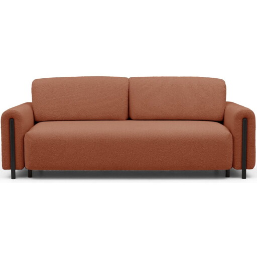 Canapea teracotă extensibilă/cu spațiu de depozitare cu tapițerie din țesătură bouclé 244 cm Arcadova – ELTAP