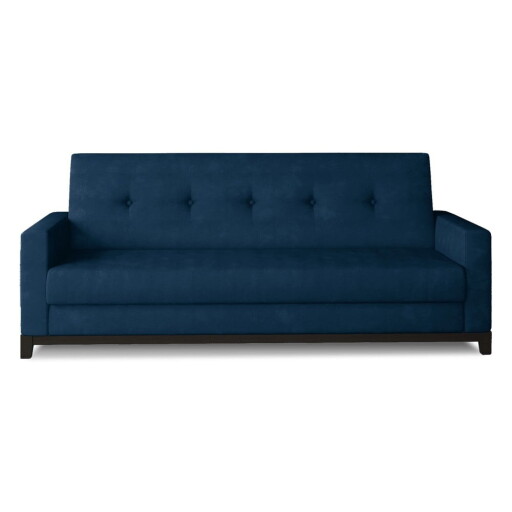 Canapea albastră extensibilă/cu spațiu de depozitare cu tapițerie din catifea 216 cm Selene – ELTAP