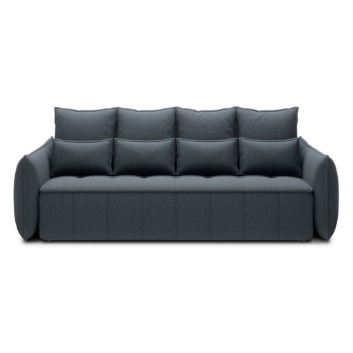 Canapea albastră extensibilă/cu spațiu de depozitare cu tapițerie din chenille 242 cm Weltton – ELTAP