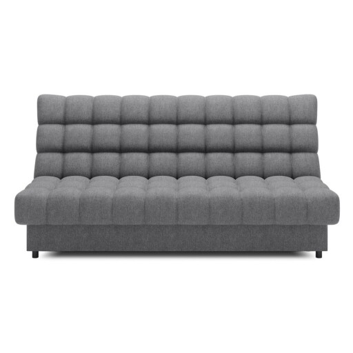 Canapea gri extensibilă/cu spațiu de depozitare cu tapițerie din chenille 197 cm Clareta – ELTAP