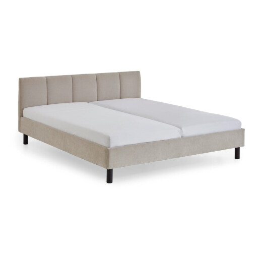Pat matrimonial bej tapițat fără somieră 180x200 cm Joker – Meise Möbel
