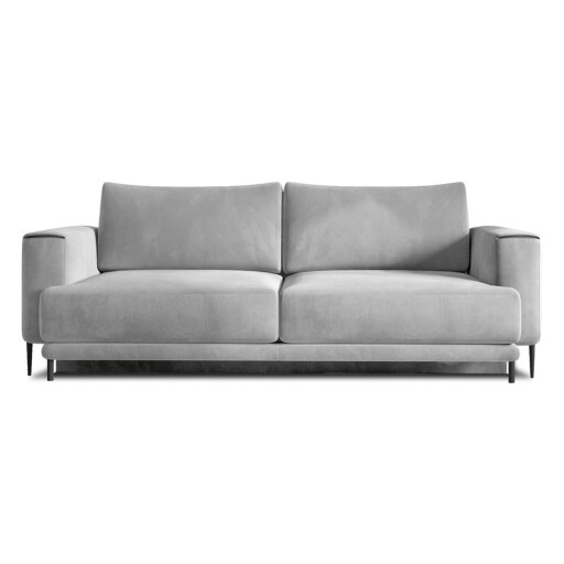 Canapea gri extensibilă/cu spațiu de depozitare cu tapițerie din catifea 260 cm Dalia – ELTAP