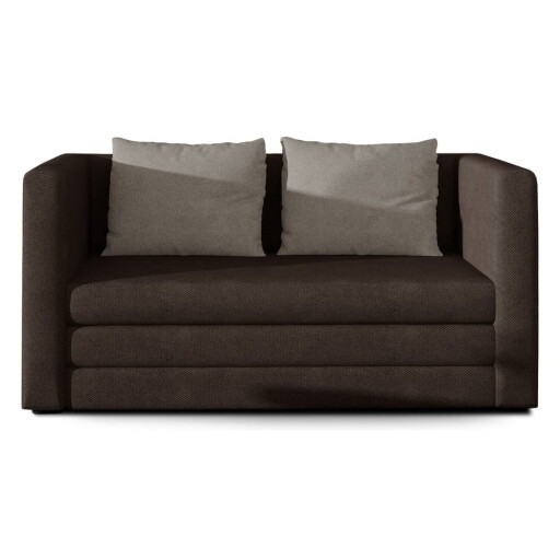 Canapea maro extensibilă cu tapițerie din chenille 132 cm Neva – ELTAP