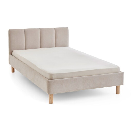 Pat matrimonial bej tapițat fără somieră 140x200 cm Joker – Meise Möbel