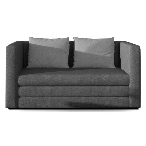 Canapea gri extensibilă cu tapițerie din chenille 132 cm Neva – ELTAP