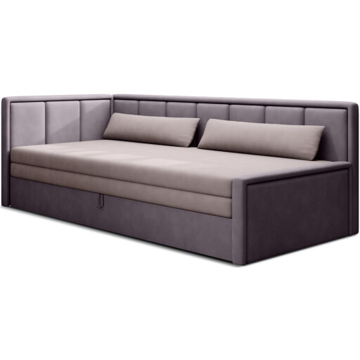 Canapea roz extensibilă/cu spațiu de depozitare cu tapițerie din chenille 214 cm Fulgeo – ELTAP