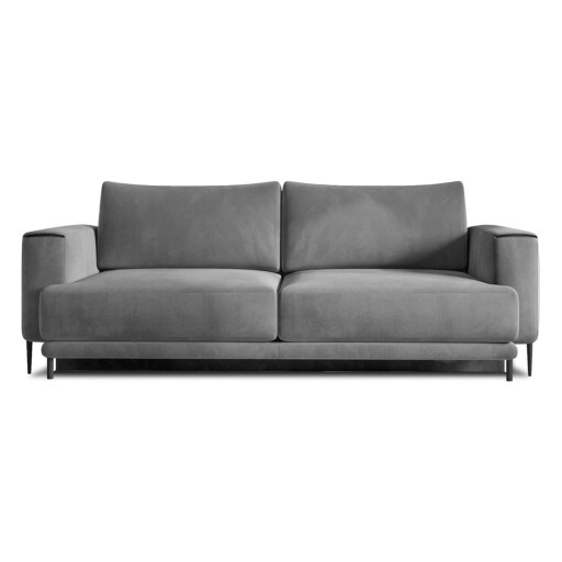 Canapea gri închis extensibilă/cu spațiu de depozitare cu tapițerie din catifea 260 cm Dalia – ELTAP