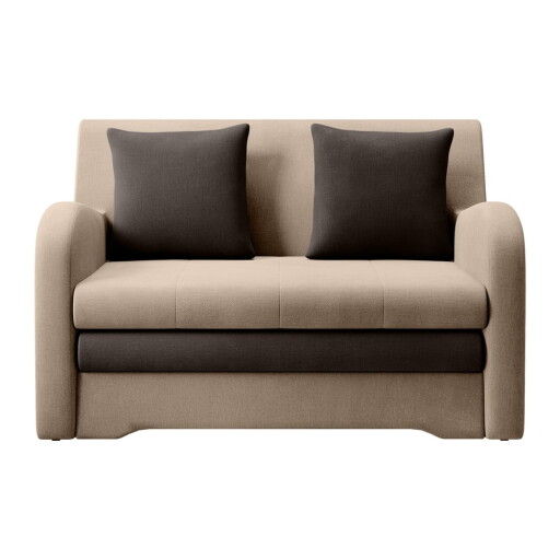 Canapea maro deschis extensibilă cu tapițerie din catifea 130 cm Ario – ELTAP