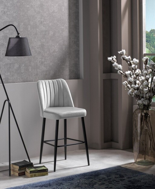 Set scaune  de bar 4 piese, Hanah Home, Vento, Crem/Negru