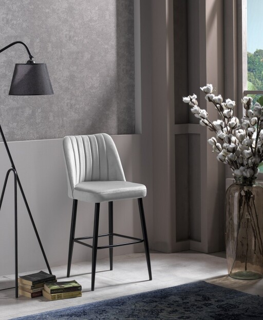 Set scaun de bar (2 bucăți), Hanah Home, Vento, Crem/Negru