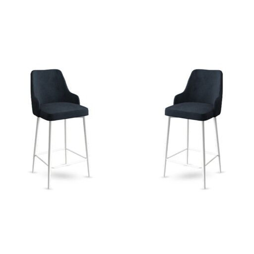 Set scaun de bar (2 bucăți), Hanah Home, Enox, Antracit/Alb