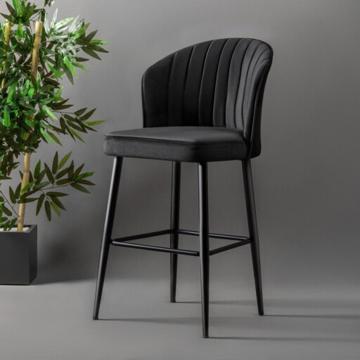 Set scaun de bar (2 bucăți), Hanah Home, Rubi, Negru