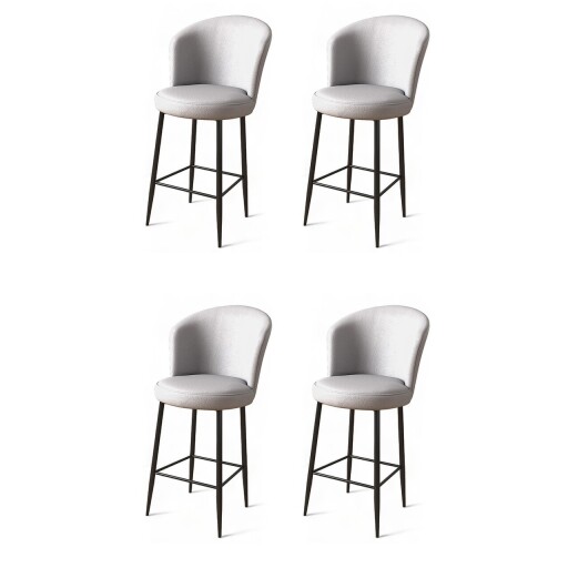 Set scaune  de bar 4 piese, Hanah Home, Uras, Gri/Negru