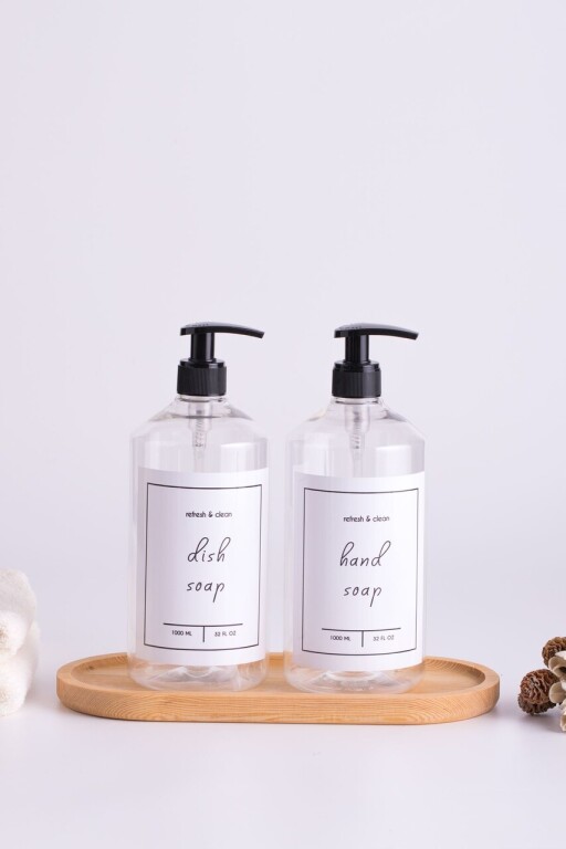 Set dozator de sapun, L&#039;essentiel Maison, Troveşs1, Transparent