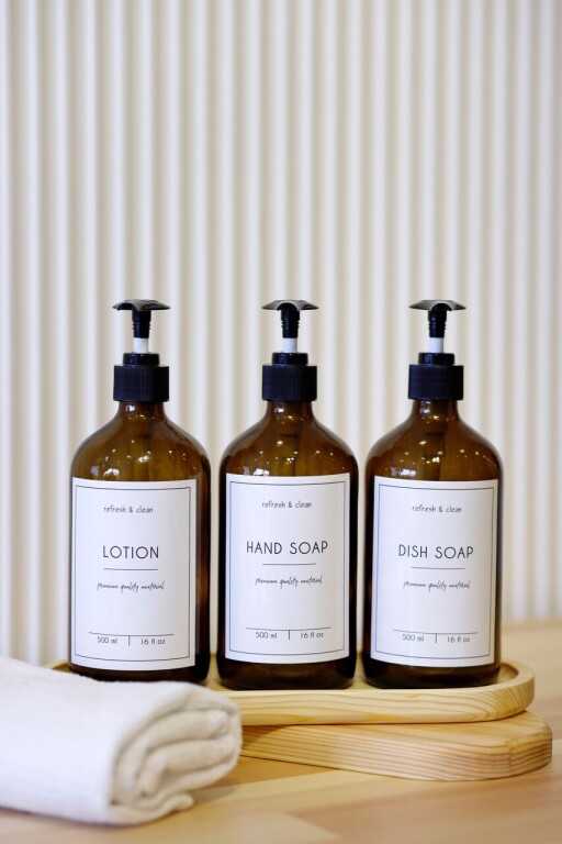 Set dozator de sapun, L&#039;essentiel Maison, Troveacb, Chihlimbar