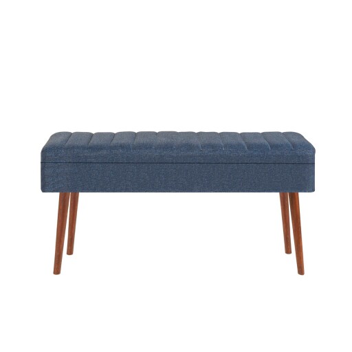 Set masa extensibila si 4 scaune, Vella, Vina 1048, PAL, Nuc / Albastru închis