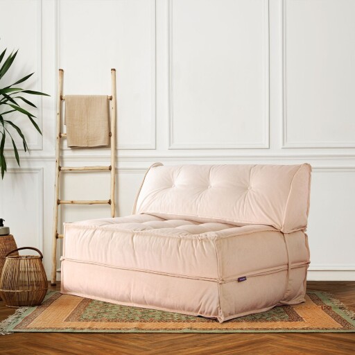 Canapea extensibila 2 locuri, Salida, 363SLD1106, Catifea, Bej