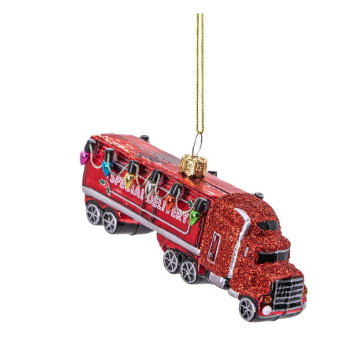 Ornament de Crăciun lucrat manual din sticlă 4,5 cm Red Truck – Sass & Belle