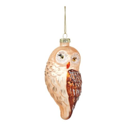 Ornament de Crăciun lucrat manual din sticlă 13 cm Owl – Sass & Belle
