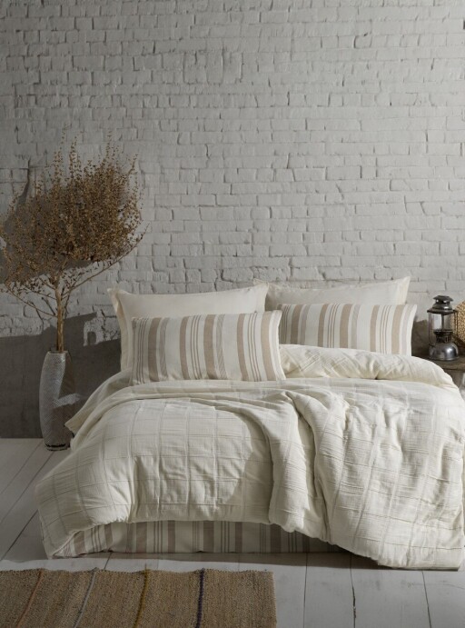 Lenjerie de pat dubla, L&#039;essentiel Maison, Jade, Bej