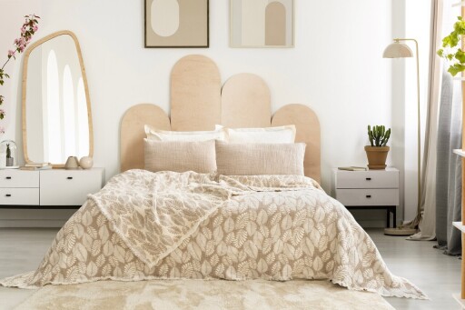 Set cuvertura de pat dubla 3 piese, L&#039;essentiel Maison, Palmy, Bej