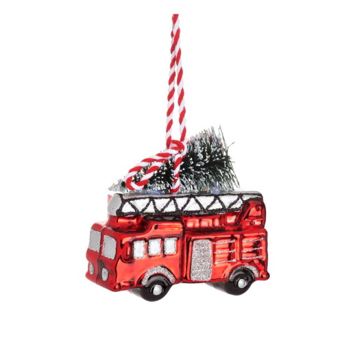 Ornament de Crăciun lucrat manual 8 cm Fire Engine – Sass & Belle