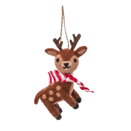 Ornament de Crăciun lucrat manual din lână 12 cm Reindeer – Sass & Belle