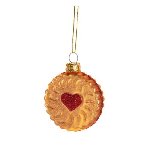 Ornament de Crăciun lucrat manual din sticlă ø 4 cm Jam Biscuit – Sass & Belle
