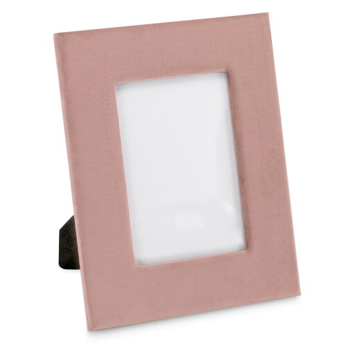 Ramă foto roz cu picior de susținere din plastic 21x26 cm Velvo – Restilo