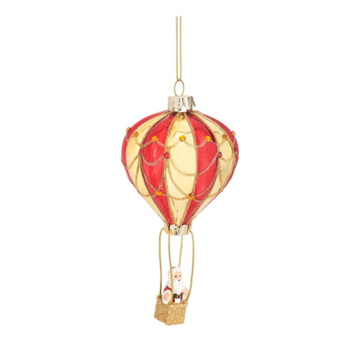 Ornament de Crăciun lucrat manual din sticlă ø 8 cm Santa – Sass & Belle