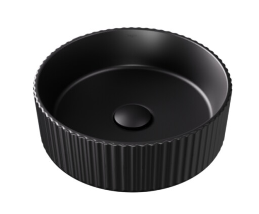 Lavoar tip bol Besco Clea Ryfle Cera-Line d 36cm  fara orificiu baterie  fara preaplin  negru mat
