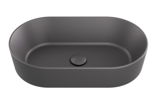 Lavoar tip bol Besco Lova Cera-Line 53x31.5cm  fara orificiu baterie  fara preaplin  gri mat