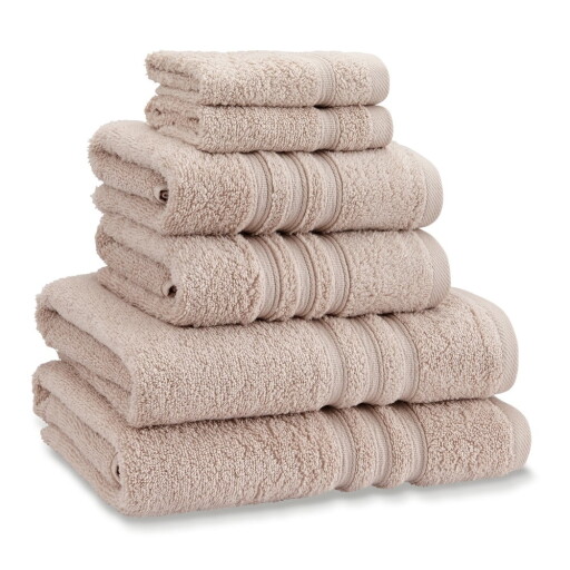 Prosoape de baie bej 6 buc. din bumbac din frotir Zero Twist – Catherine Lansfield