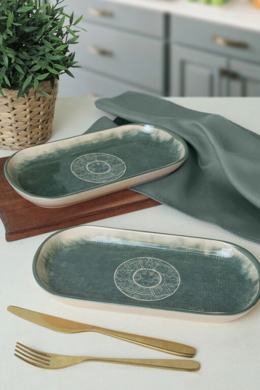 Set platouri servire, Keramika, 275KRM2108, Ceramica , Nu absoarbe apa, Crem