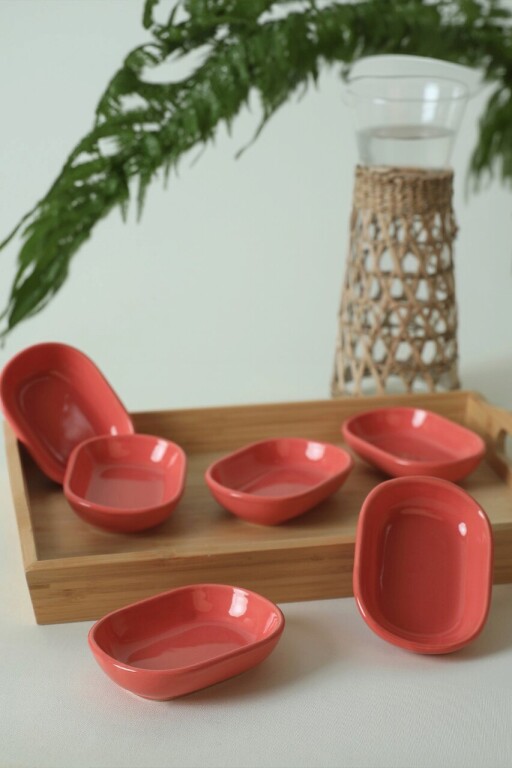 Set boluri pentru aperitive, Keramika, 275KRM2140, Ceramica , Nu absoarbe apa, Roz