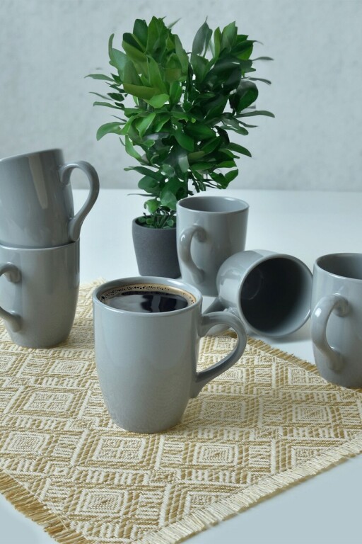 Set cani, Keramika, 275KRM2198, Ceramica , Nu absoarbe apa, Gri