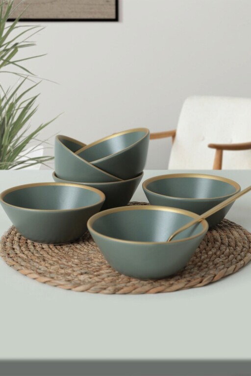 Set boluri, Keramika, 275KRM1905, Ceramica , Nu absoarbe apa, Verde