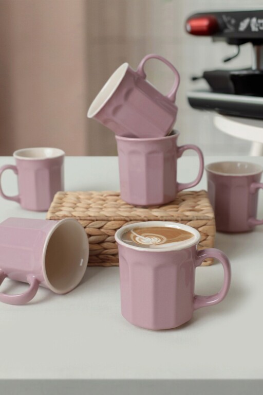 Set cani, Keramika, 275KRM1979, Ceramica , Nu absoarbe apa, Violet / Crem