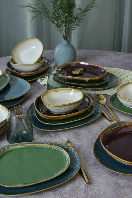 Serviciu de masa, Keramika, 275KRM2225, Ceramica , Nu absoarbe apa, Multicolor