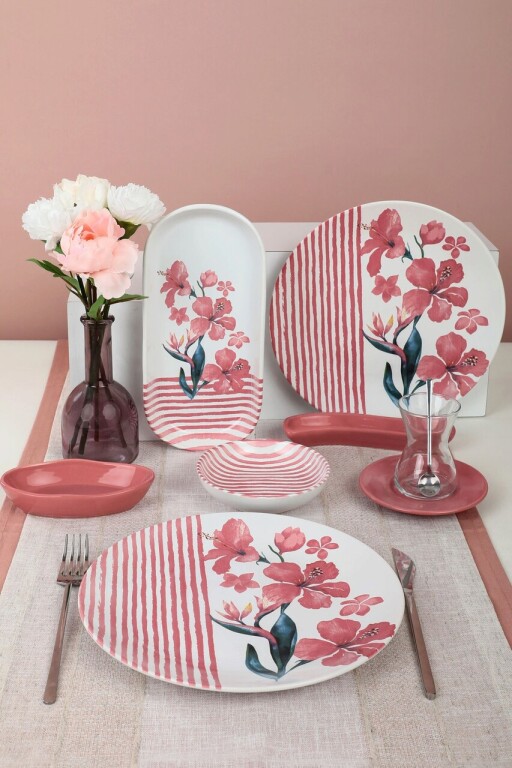 Set de mic dejun, Keramika, 275KRM1796, Ceramica , Farfurie intinsa 26 cm, Multicolor