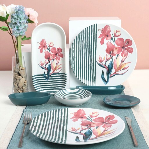 Set de mic dejun, Keramika, 275KRM1797, Ceramica , Farfurie intinsa 26 cm, Multicolor