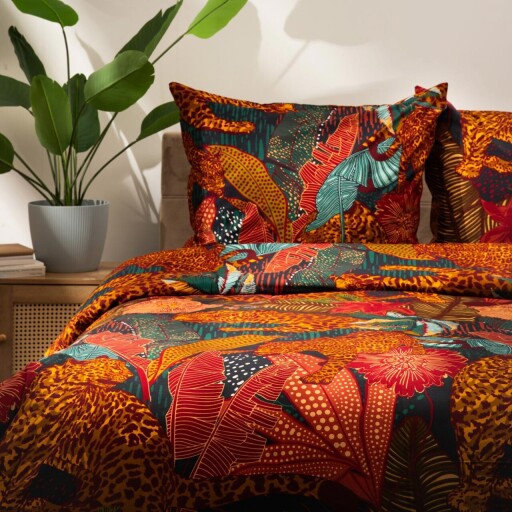 Lenjerie de pat King Size, Kellie, Homla, 3 piese, 200x220 cm, microfibra din poliester, multicolor