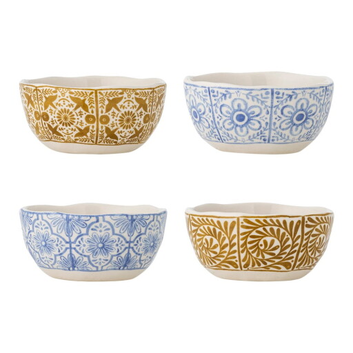 Boluri mici albastre/portocalii 4 buc. din gresie 200 ml Milton – Bloomingville