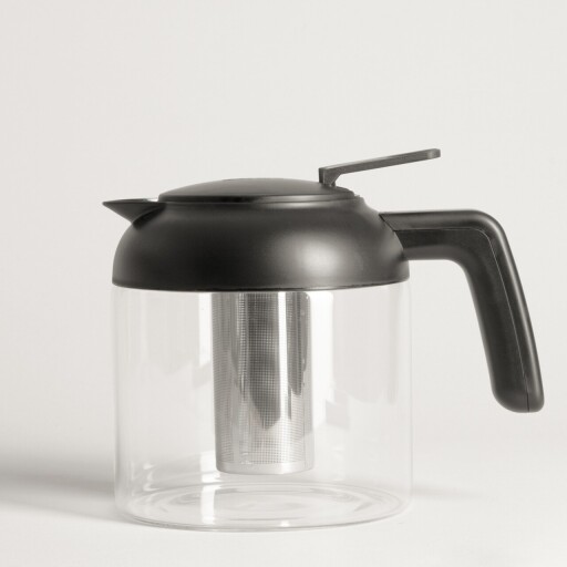 Ceainic Futuro, Homla, 1.5 L, 14x16 cm, sticla borosilicata/plastic/inox, transparent/negru