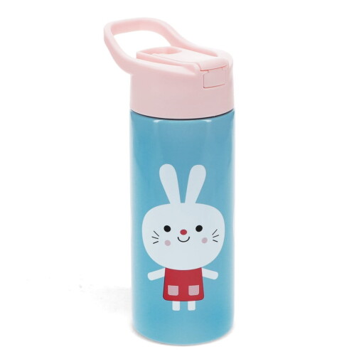 Sticlă pentru copii albastru-deschis din oțel inoxidabil 500 ml Lottie & Friends – Rex London