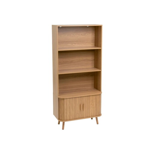Bibliotecă în culoare naturală cu aspect de lemn de stejar 80x172x40 cm Elia – Casa Selección
