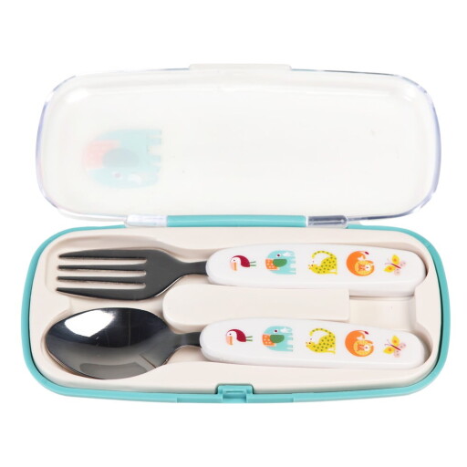 Tacâmuri pentru copii crem din oțel inoxidabil 2 buc. Wild Wonders – Rex London