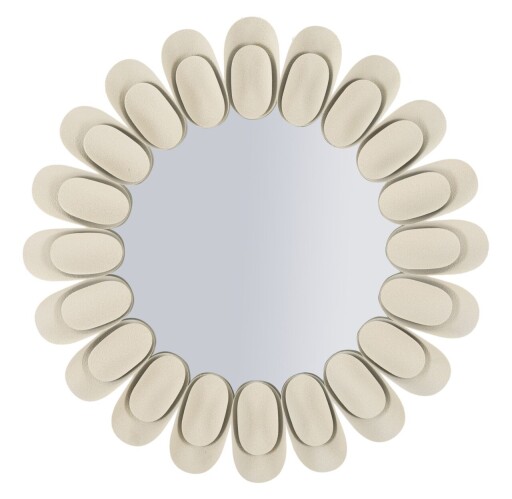 Oglinda de perete Dune Double, Mauro Ferretti, 85 cm, fier/MDF, crem